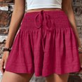 thumbnail image 2 of biudgviw Summer Shorts for Women Boho Smocked High Waisted Culottes Flowy Shorts Trendy Ruffle Summer Beach Vacation Shorts, 2 of 7