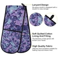 thumbnail image 2 of Yayeee Double Oven Mitt Kitchen Heat Resistant Baking 35" x7" Quilted Glove, Purple Blue Camouflage Pattern, 2 of 6