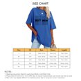 thumbnail image 4 of Blusa azul real de gran tamaño con cuello redondo, estampado de letras, mangas cortas y hombros caídos para un estilo casual y elegante., 4 of 5
