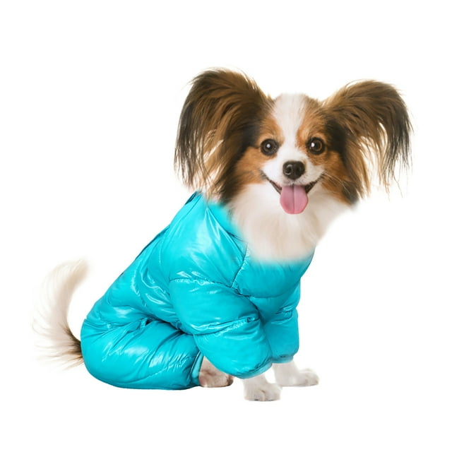 Agiferg Pet clothes waterproof cloth down solid color four-legged shirt with buckle