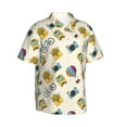 thumbnail image 2 of Daiia Travel Elements Hawaiian Shirt for Men Gentle Cotton Regular Short Sleeve Casual-Small, 2 of 9
