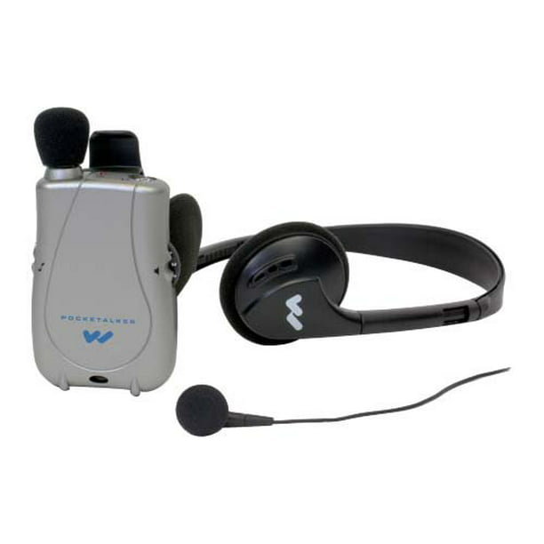 Pocket Talker Ultra System _ with EAR 013 Single Mini Earphone HED 021  Deluxe Headphone