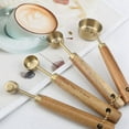 thumbnail image 2 of Juego de cucharas medidoras con mango de madera, de acero inoxidable, kit de herramientas para hornear, accesorios de cocina 1, 2 of 8