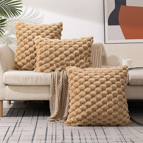 Almohada de soporte lumbar de terciopelo de copo de nieve para tejer | Cojín de terciopelo PV suave con acolchado fino | Funda de almohada con cremallera oculta | Sofá decorativo y cojín de oficina