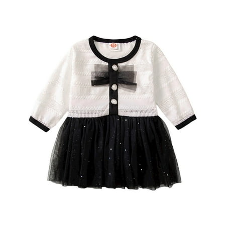 

uukiA Infant 3-18 Months Baby Girl Long Sleeve ELegant Mesh One-Piece Dress