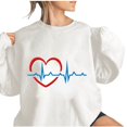 thumbnail image 4 of Happy Valentine's Day Sweatshirts for Women Cute Glitter Heart Pullover Top Fleece Long Sleeve Tops, 4 of 4