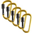 thumbnail image 3 of GearHill 3” Heavy Duty Carabiner Keychain Clip Aluminum D Ring Locking Carabiner, 5-Pack, 3 of 6