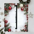 thumbnail image 5 of Christmas Ball Holiday Printed Curtains, 2D Flat Printed Red Luxury Xmas Print Curtains with Snowflakes and Pine Branches for Bedroom Living Room Holiday Party Decorations, 5 of 9