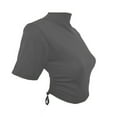 thumbnail image 2 of Hrsba Trendy Tops Solid Color Crew Neck Hollow Out Open Back Short Sleeve T Shirt for Women, 2 of 6