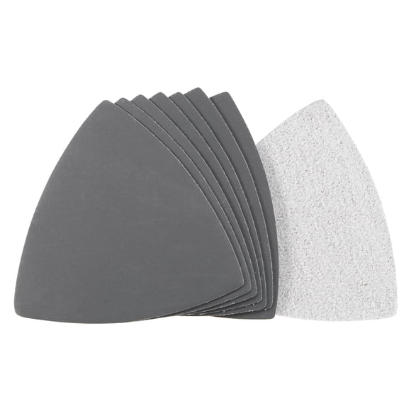 Unique Bargains Triangular Sandpaper Hook and Loop Fit 3-1/2' Oscillating Multi-Tool Silicon Carbide for Wet/Dry 1500 Grit 8pcs