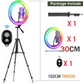 thumbnail image 1 of RGB Ring Light With Tripod Stand Adjustable Phone Tablet Holder For Photography Selfie Video Lighting, 1 of 7