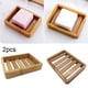 thumbnail image 5 of 2pcs Wooden Natural Bamboo Soap Dishes Tray Holder Storage Soap Rack Plate Box Container Portable Bathroom Soap Dish Storage Box, 5 of 10