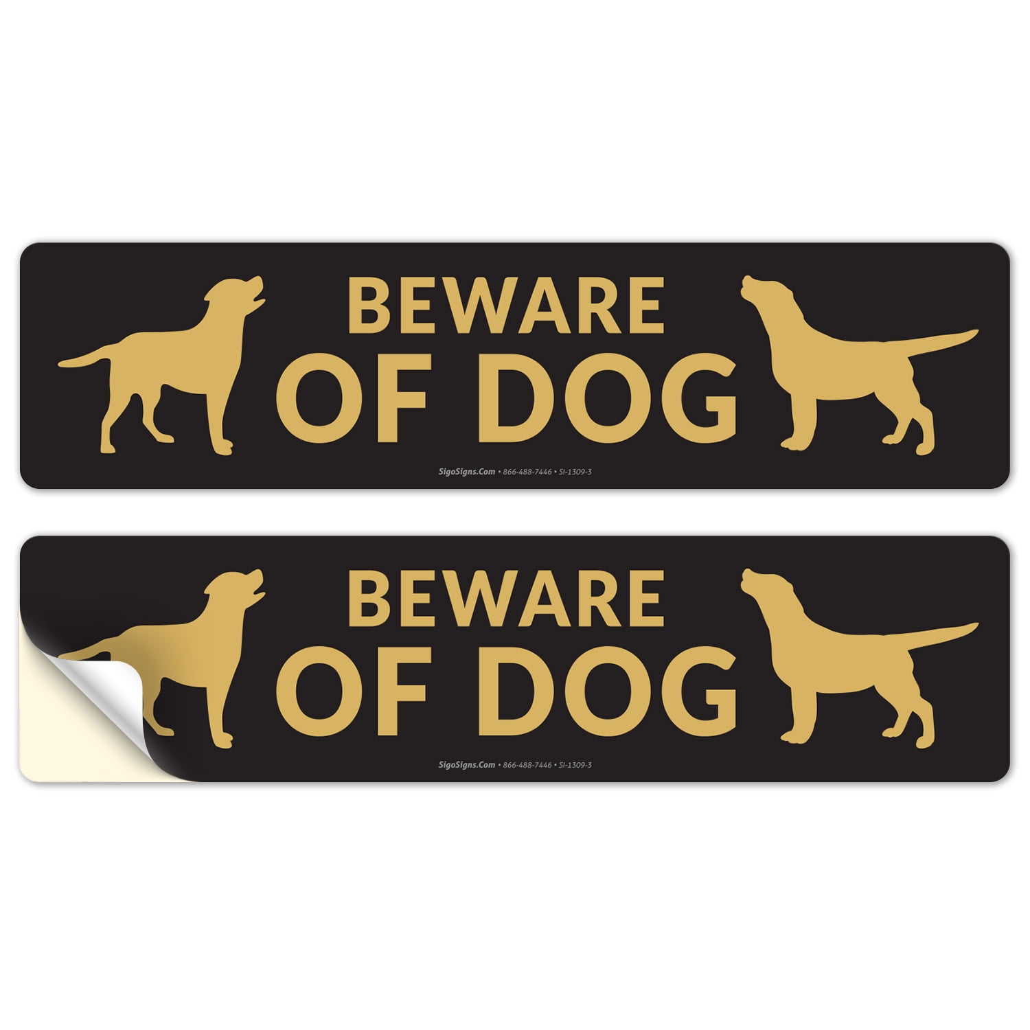 12" x 3" Beware of Friendly Dog Aluminum Dog Sign and Sticker 