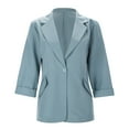 thumbnail image 6 of vigerkar Linen Blazer Women 3/4 Sleeve Lightweight Spring Summer Blazer Jackets Blue, 4XL, 6 of 9