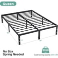 thumbnail image 4 of Sweetcrispy 14 inch Queen Heavy-Duty Metal Bed Frame, Platform Frame with Under-Bed Storage, No-Squeak, Easy Assembly, Includes Assembly Kit, 4 of 7