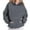 Gray, variant on ShiShine Hoodie for Women Fashion Casual Round Neck Pleated Long Sleeve Tops Fall Sweaters