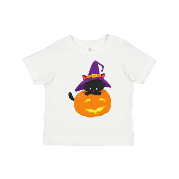 Inktastic Halloween Cat, Black Cat, Witch Hat, Pumpkin Boys or Girls Toddler T-Shirt