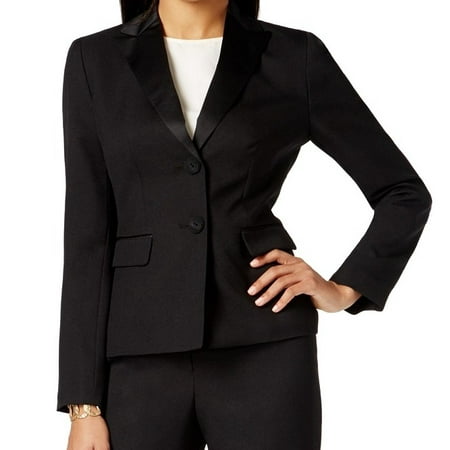 Le Suit - Le Suit NEW Black Womens Size 10P Petite Satin-Trim Two ...