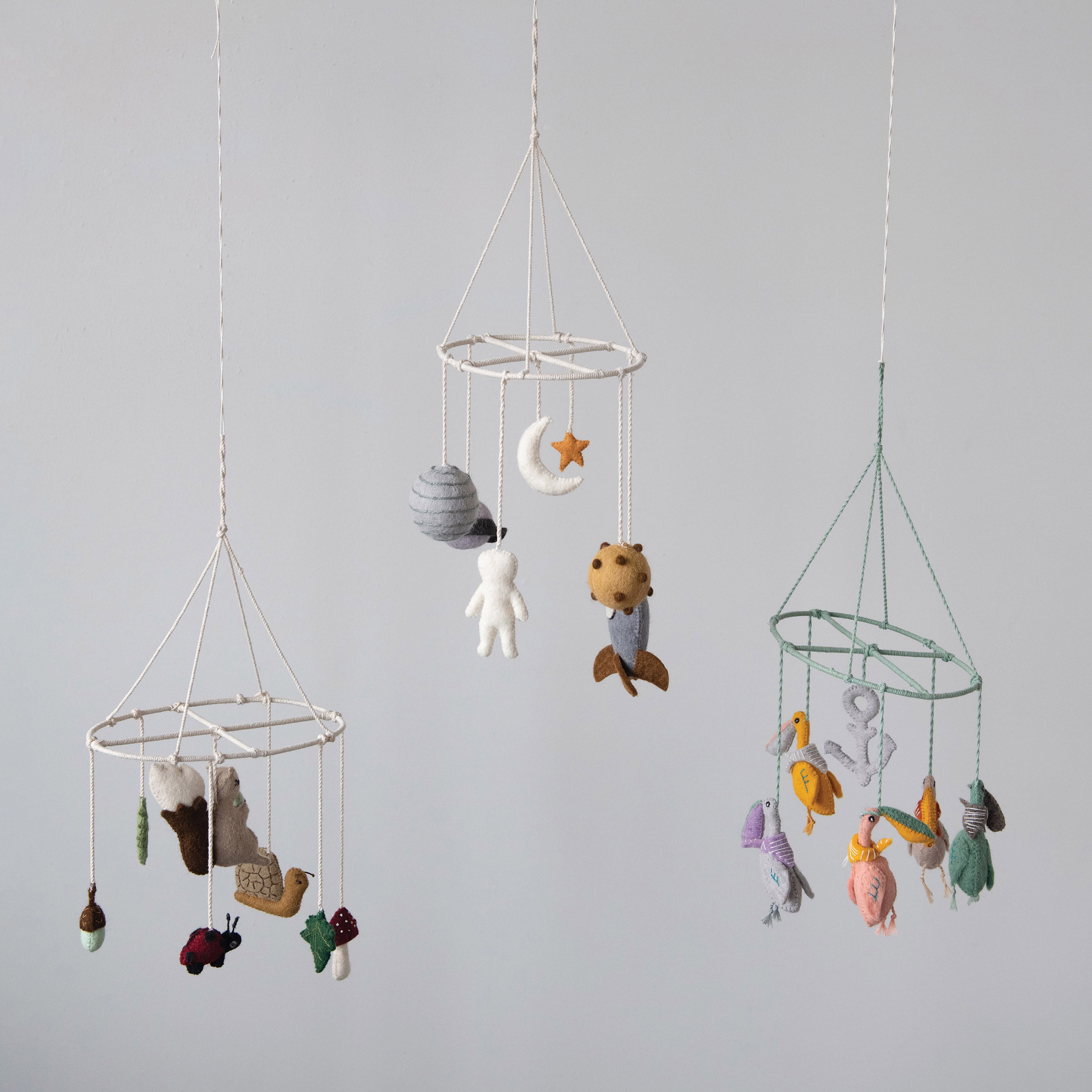 Creative Co-Op Wool Felt Pelican Mobile with Anchor