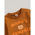 thumbnail image 5 of Liacowi Toddler Baby Girls Halloween Outfits Set Long Sleeve Letters Print Sweatshirt Pumpkin Print Flare Pants 6M 12M 18T 24T 3T 4T Kids 2Pcs Fall Halloween Clothes, 5 of 8