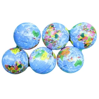 12Pcs Mini Balle Anti Stress,6CM Globe Balle,Globe de Stress,Mini Balles en  Mousse,Stress Relief Planisphère,Mini Balle Globe