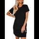 thumbnail image 2 of Vestido Mini Informal de Verano para Mujer, con Cuello Redondo, Corta y Canalé Negro S, 2 of 7