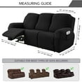 thumbnail image 5 of 8 Piece Stretch Recliner Slipcover Jacquard Recliner Loveseat Covers with Side Pocket Anti-Slip Fitted Couch Furniture Protectors with Elastic Bottom, For 3 Seater, 5 of 7