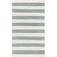 thumbnail image 2 of Hauteloom Moby Recycled Material Striped Farmhouse Living Room, Bedroom Area Rug - Casual Performance Carpet with Tassel, Fringe - Gray, White - 27" x 45", 2 of 9