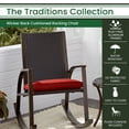 thumbnail image 4 of Hanover Traditions Rocking Chair, Aluminum Frame Wicker Back, Comfortable Plush Cushion, Rust-Resistant - TRADWBRKR-RED, 4 of 6