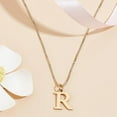 thumbnail image 3 of 1set 1pc 304 Stainless Steel Letter Necklaces Brass box Chain Necklaces for Women Lead Free & Nickel Free & Cadmium Free Golden Letter R 17.91 inch(45.5cm)~18.31 inch(46.5cm) Letter: 12~13.5x5~13.5mm, 3 of 4