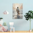 thumbnail image 4 of Jesus Wall Art Decor - Jesus Walking on Water - Bible Vintage Abstract Canvas Painting Poster Cool Artworks Painting Wall Art Canvas Prints Hanging Picture Home Decor Posters Gift 16x24inch(40x60cm), 4 of 6