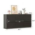 thumbnail image 2 of JassmiPkwy  70 Inch 9 Drawers Dressers with Power Outlet, High Glossy, No-Handle, 2 of 6