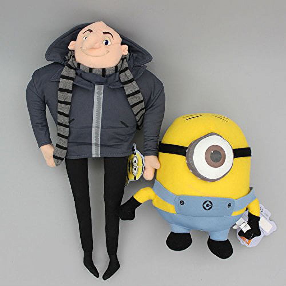 2 pcs set Despicable ME 3D Minions Stewart Minion Papa Gru Soft