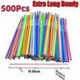 thumbnail image 3 of 1000x Straws Plastic Bendy Colourful Straws Birthday Wedding Summer Party Drink, 3 of 5