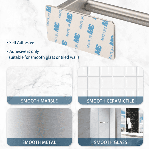 Toilet Paper Holder Self Adhesive, Stainless Steel Rustproof Adhesive Toilet Roll Holder no Drilling