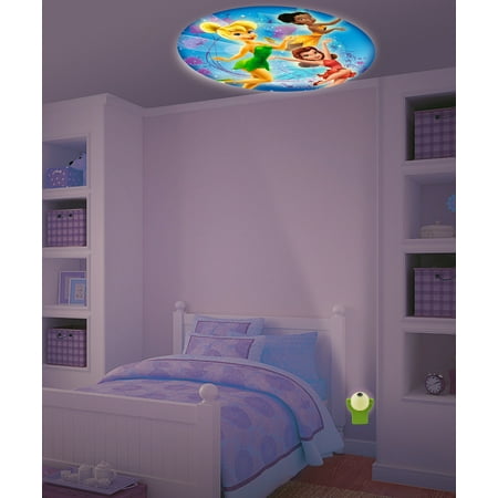 Disney Fairies Tinkerbell & Friends Projectables LED Plugin Night Light - an image of Tinkerbell, Iridessa & Rosetta is projected out of the Night