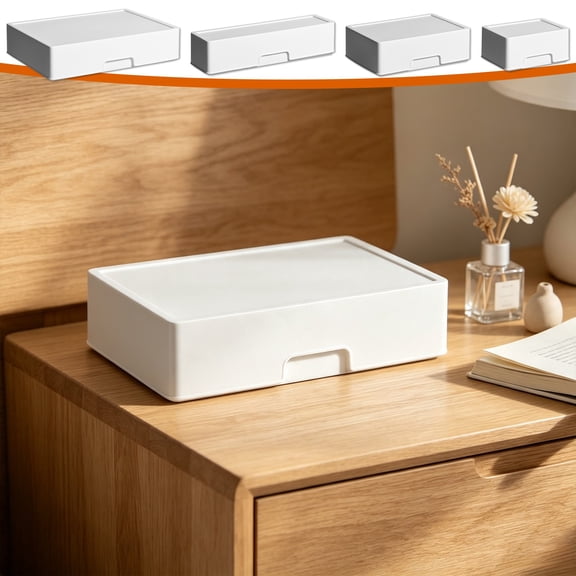 Storage Box with Lids Office, Storage Bins for Desktop, Space-Saving Tool for Bedroom, Bathroom, Home