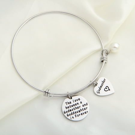 Godmother Gift The Love Between a Godmother and Goddaughter is Forever Charm Bracelet First Communion (Best Baptism Gifts From Godmother)