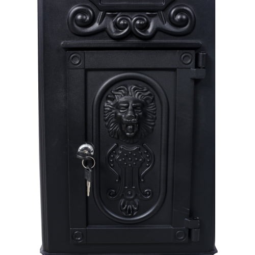 Mailboxs Mailboxes Residential The Court Large-Capacity Letter Box, Garden Floor Safety Mailbox, Outdoor Rainproof Postbox Statue ,black