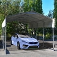 thumbnail image 3 of ALEKO Galvanized Steel Carport Canopy Shelter 12W x 30L x 10H ft Grey Color, 3 of 14