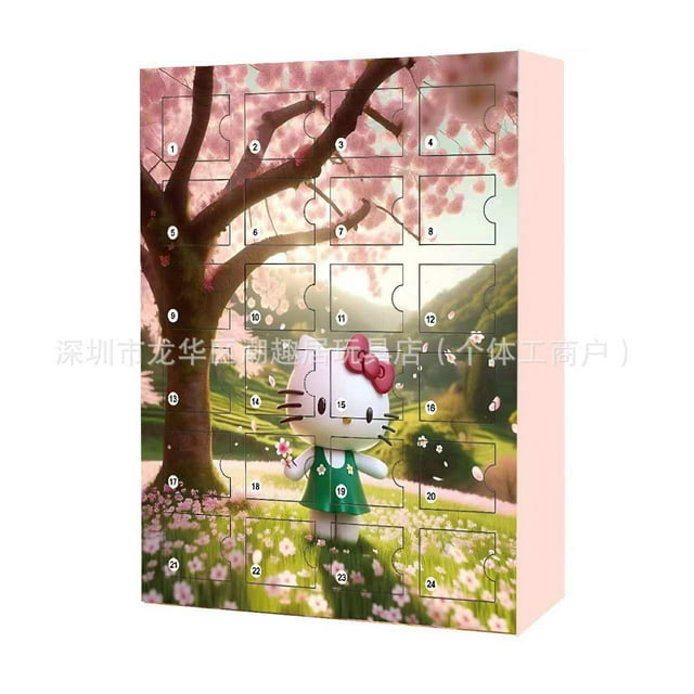 Navidad Adviento Navidad Hello Kitty caja ciega Navidad para niños juguetes educativos creativos kt Cat 24 Uds