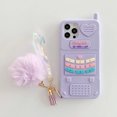 thumbnail image 1 of Adecuado para Apple 13 Promax creative purple love caja del teléfono móvil personalidad hermano mayor funda protectora del teléfono de dibujos animados que incluye colgante de bola de pelo JAMW Sencillez, 1 of 5