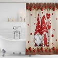 thumbnail image 2 of Valentine's Day Shower Curtain, Waterproof Shower Curtains for Bathroom, Farmhouse Gnomes Love Red Rose Wooden Washable Fabric Bathtub Curtain Set Bath Decor with 12 Hooks Stall 36"x72", 2 of 6