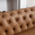 thumbnail image 4 of Chesterfield 3 Seater Faux Leather Sofa, Button Tufted Upholstered Couch with Nailhead Arms Removable Cushions Rubber Wood Legs for Living Room Office Apartment, 4 of 11