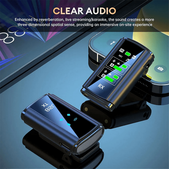 1x Wireless Lavalier Microphone kit(1 to 2 full interfaces) 1x USB Cable-Black