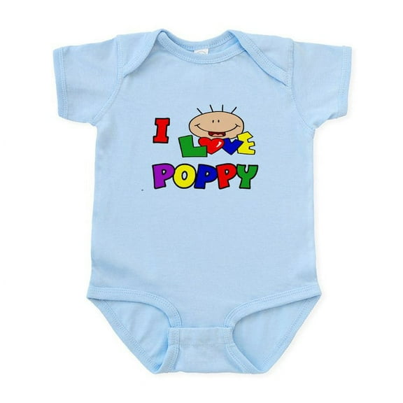 CafePress - I Love Poppy CUTE Baby/Toddler Onesie - Baby Light Bodysuit, Size Newborn - 24 Months