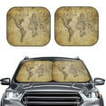thumbnail image 2 of Fotbe Vintage World Map 2-Piece Car Windshield Sun Shade | Sun Blocker for Car Windshield | Foldable Automotive Interior Accessories for Sun Protection-Large, 2 of 7