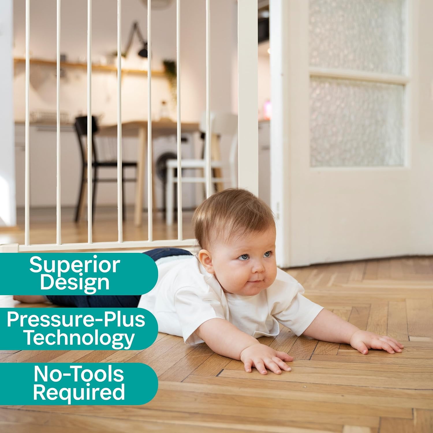 KidCo Gateway Pressure Plus for Child Safety, White