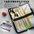 thumbnail image 2 of Portable Travel Utensils Reusable Silverware with Case for Fixing Tableware Pieces Stainless Steel Stable Flatware Set Camping Picnic Cutlery Set ( Set), 2 of 8