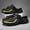 C0818-1 Black Golden, variant on Beach Shoes with Shark Mouth Design, Comfortable Soft-Soled Footwear for Men That Adds Height, Breathable Sandals for Outdoor Use in Summer